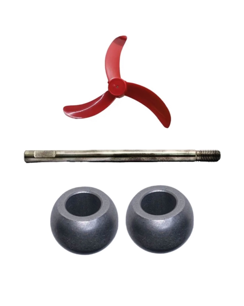 EJE FM ROJA 8MM + 2 BOCINAS +RETEN +ASPA